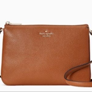 NWT Kate Spade Leila Triple Gusset Crossbody Color: Warm Gingerbread